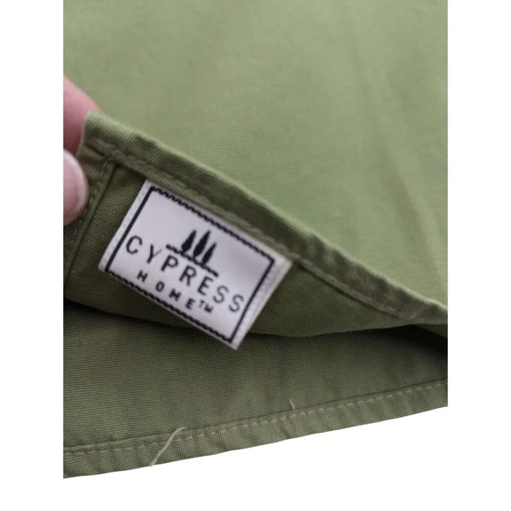Set Of 4 Cypress Home Green At The Seaside Napkins WUtensil Pockets 100% Cotton